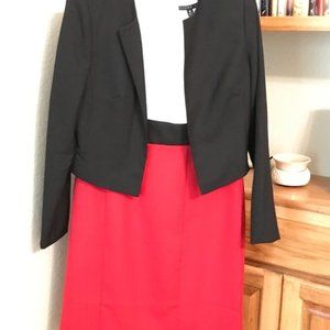 TIANA B. Red-White-Black suit dress Size 10